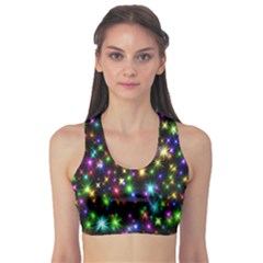 Star Colorful Christmas Abstract Fitness Sports Bra