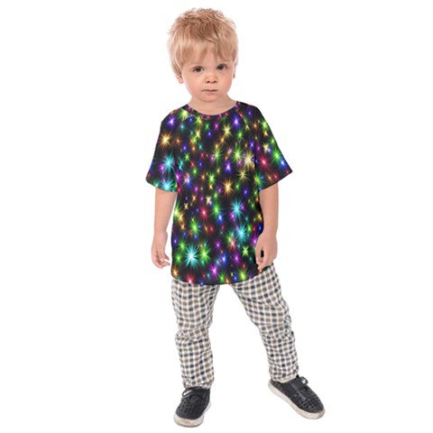 Star Colorful Christmas Abstract Kids  Raglan T-shirt by Cemarart