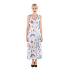 Unicorn Diamond Rainbow Shooting Star Sleeveless Maxi Dress by Grandong