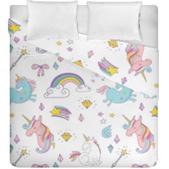 Unicorn Diamond Rainbow Shooting Star Duvet Cover Double Side (king Size) by Grandong