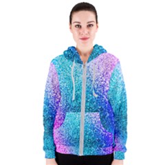 Rainbow Color Colorful Pattern Women s Zipper Hoodie by Grandong