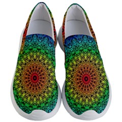 Rainbow Mandala Abstract Pastel Pattern Women s Lightweight Slip Ons by Grandong