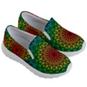 Rainbow Mandala Abstract Pastel Pattern Kids Lightweight Slip Ons View3