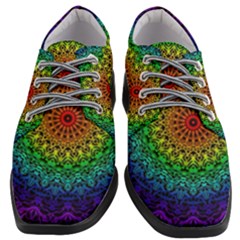 Rainbow Mandala Abstract Pastel Pattern Women Heeled Oxford Shoes by Grandong