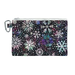 Shiny Winter Snowflake Canvas Cosmetic Bag (large) by Grandong