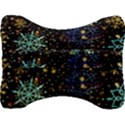 Gold Teal Snowflakes Velour Seat Head Rest Cushion View2