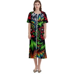 Kaleidoscopic Tropic Women s Cotton Short Sleeve Night Gown by Grandong