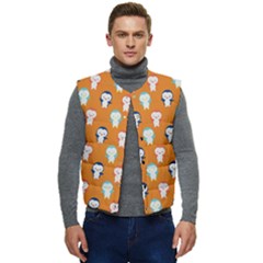 Cute Penguin Funny Pattern Men s Button Up Puffer Vest	 by Grandong