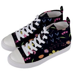 Beautiful Flower Plants Aesthetic Secret Garden Women s Mid-top Canvas Sneakers by Grandong