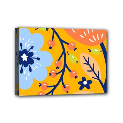 Floral Pattern Adorable Beautiful Aesthetic Secret Garden Mini Canvas 7  X 5  (stretched) by Grandong