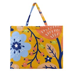 Floral Pattern Adorable Beautiful Aesthetic Secret Garden Zipper Large Tote Bag