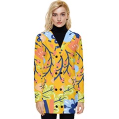 Floral Pattern Adorable Beautiful Aesthetic Secret Garden Button Up Hooded Coat 