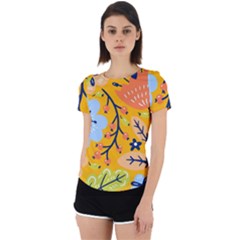 Floral Pattern Adorable Beautiful Aesthetic Secret Garden Back Cut Out Sport T-Shirt