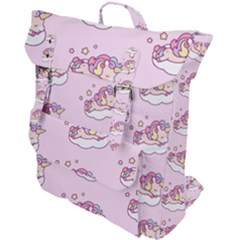Unicorn Clouds Colorful Cute Pattern Sleepy Buckle Up Backpack by Grandong