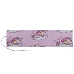 Unicorn Clouds Colorful Cute Pattern Sleepy Roll Up Canvas Pencil Holder (l) by Grandong
