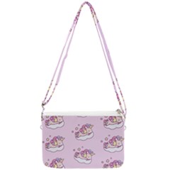 Unicorn Clouds Colorful Cute Pattern Sleepy Double Gusset Crossbody Bag by Grandong