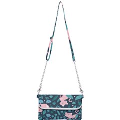 Cat Cute Flowers Leaves Pattern Mini Crossbody Handbag by Grandong