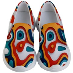 Colors Pastel Patterns Kids Lightweight Slip Ons by Grandong