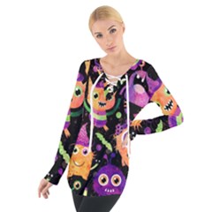 Fun Halloween Monsters Tie Up T-shirt by Grandong