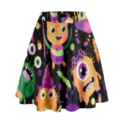 Fun Halloween Monsters High Waist Skirt by Grandong