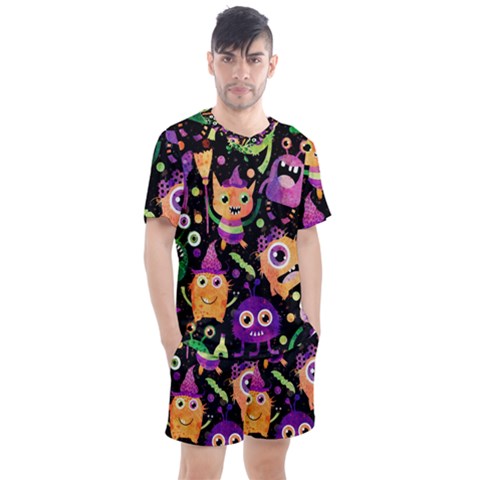 Fun Halloween Monsters Men s Mesh T-shirt And Shorts Set by Grandong