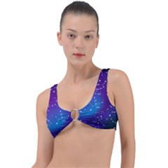 Realistic Night Sky Poster With Constellations Ring Detail Bikini Top by Grandong