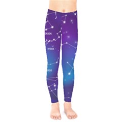 Realistic Night Sky Poster With Constellations Kids  Classic Winter Leggings by Grandong