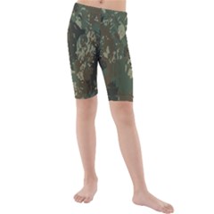 Camouflage Splatters Background Kids  Mid Length Swim Shorts by Grandong