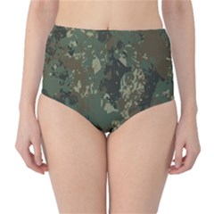 Camouflage Splatters Background Classic High-waist Bikini Bottoms by Grandong