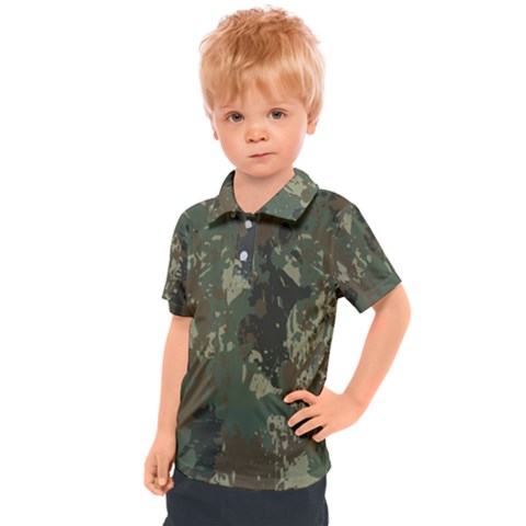 Camouflage Splatters Background Kids  Polo T-shirt by Grandong