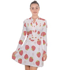 Strawberries Pattern Design Long Sleeve Panel Dress by Grandong