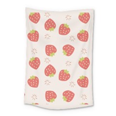 Strawberries Pattern Design Small Tapestry