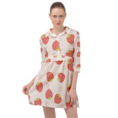 Strawberries Pattern Design Mini Skater Shirt Dress by Grandong