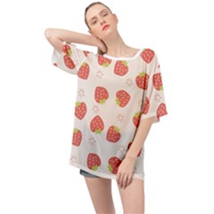 Strawberries Pattern Design Oversized Chiffon Top by Grandong