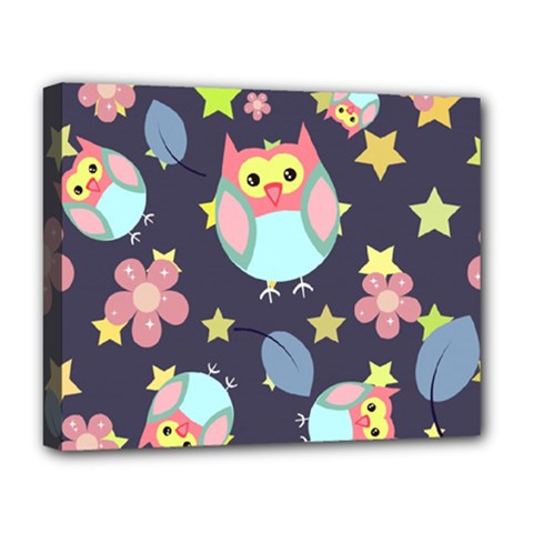 Owl Stars Pattern Background Deluxe Canvas 20  X 16  (stretched) by Grandong