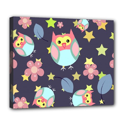 Owl Stars Pattern Background Deluxe Canvas 24  X 20  (stretched) by Grandong