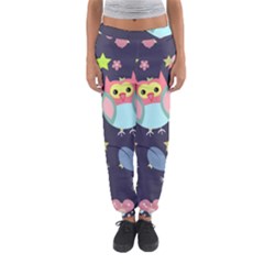 Owl Stars Pattern Background Women s Jogger Sweatpants by Grandong