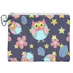 Owl Stars Pattern Background Canvas Cosmetic Bag (xxl) by Grandong