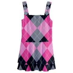 Seamless Argyle Pattern Kids  Layered Skirt Swimsuit by Grandong