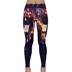 Tardis Regeneration Art Doctor Who Paint Purple Sci Fi Space Star Time Machine Classic Yoga Leggings