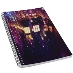 Tardis Regeneration Art Doctor Who Paint Purple Sci Fi Space Star Time Machine 5 5  X 8 5  Notebook by Cemarart