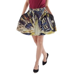 Tardis Doctor Who Pattern A-line Pocket Skirt by Cemarart