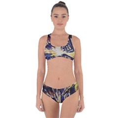 Tardis Doctor Who Pattern Criss Cross Bikini Set