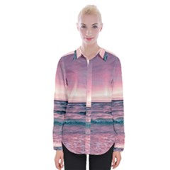 Sunset Ocean Beach Catcher Dream Evening Night Sunset Womens Long Sleeve Shirt