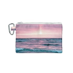 Sunset Ocean Beach Catcher Dream Evening Night Sunset Canvas Cosmetic Bag (small) by Cemarart