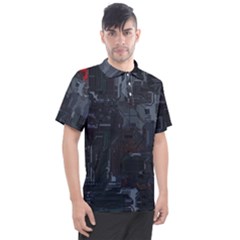 Abstract Tech Computer Motherboard Technology Men s Polo T-shirt by Cemarart