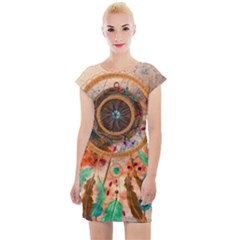 Dream Catcher Colorful Vintage Cap Sleeve Bodycon Dress by Cemarart