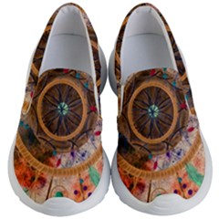 Dream Catcher Colorful Vintage Kids Lightweight Slip Ons by Cemarart