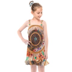 Dream Catcher Colorful Vintage Kids  Overall Dress by Cemarart