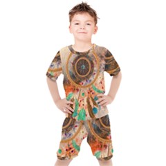 Dream Catcher Colorful Vintage Kids  T-shirt And Shorts Set by Cemarart